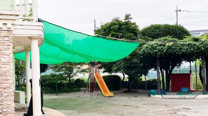 サンシェードとして選ばれている！園庭やキャンプ場にも、農業用遮光ネット